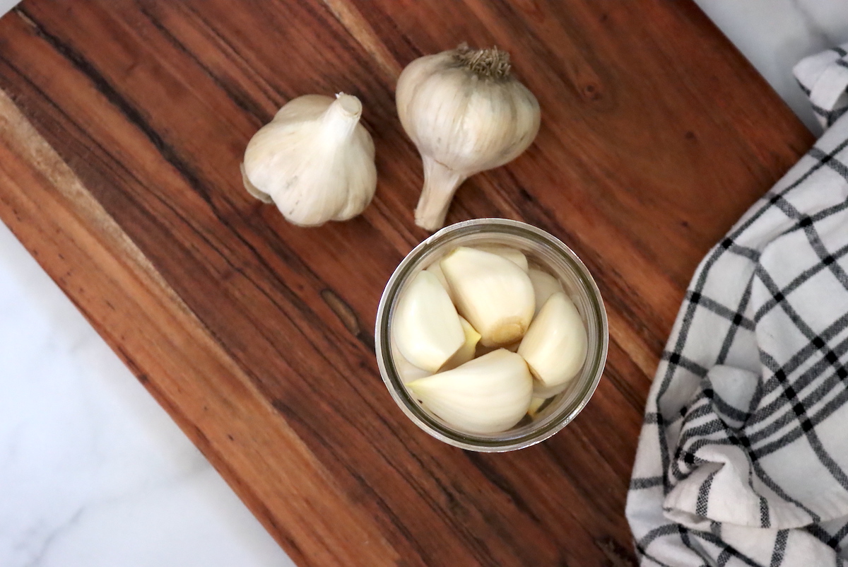 Garlic Cloves in a Jar