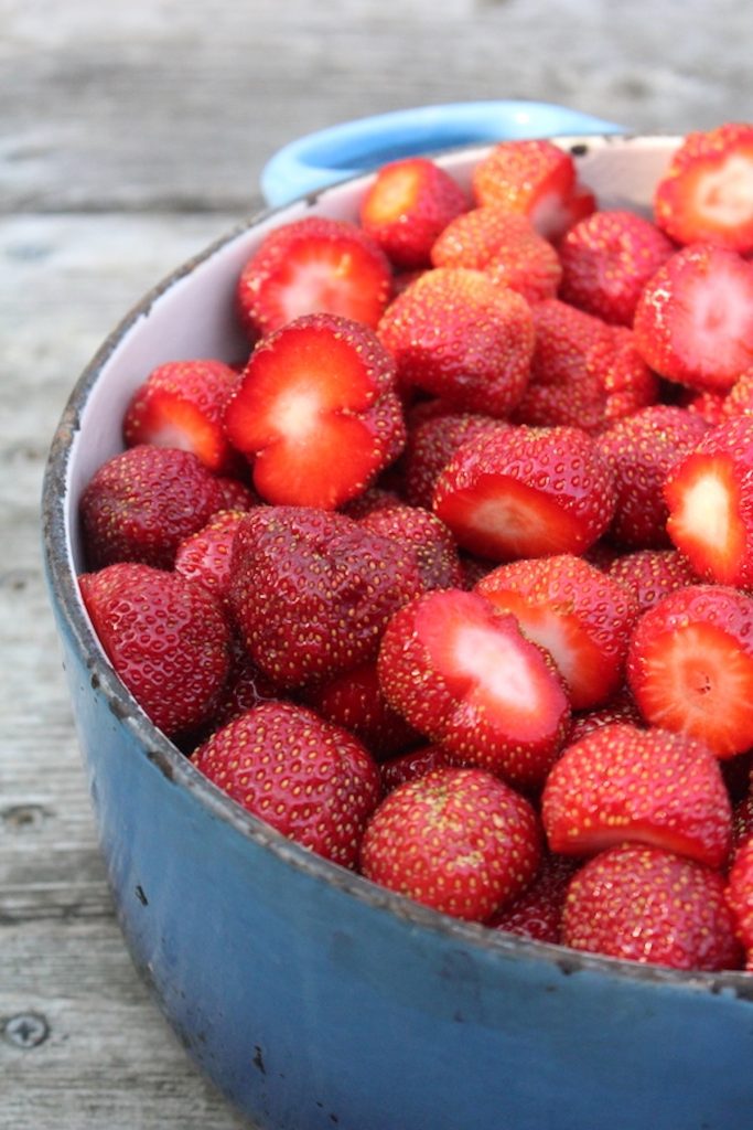 Strawberries prepared for Jam