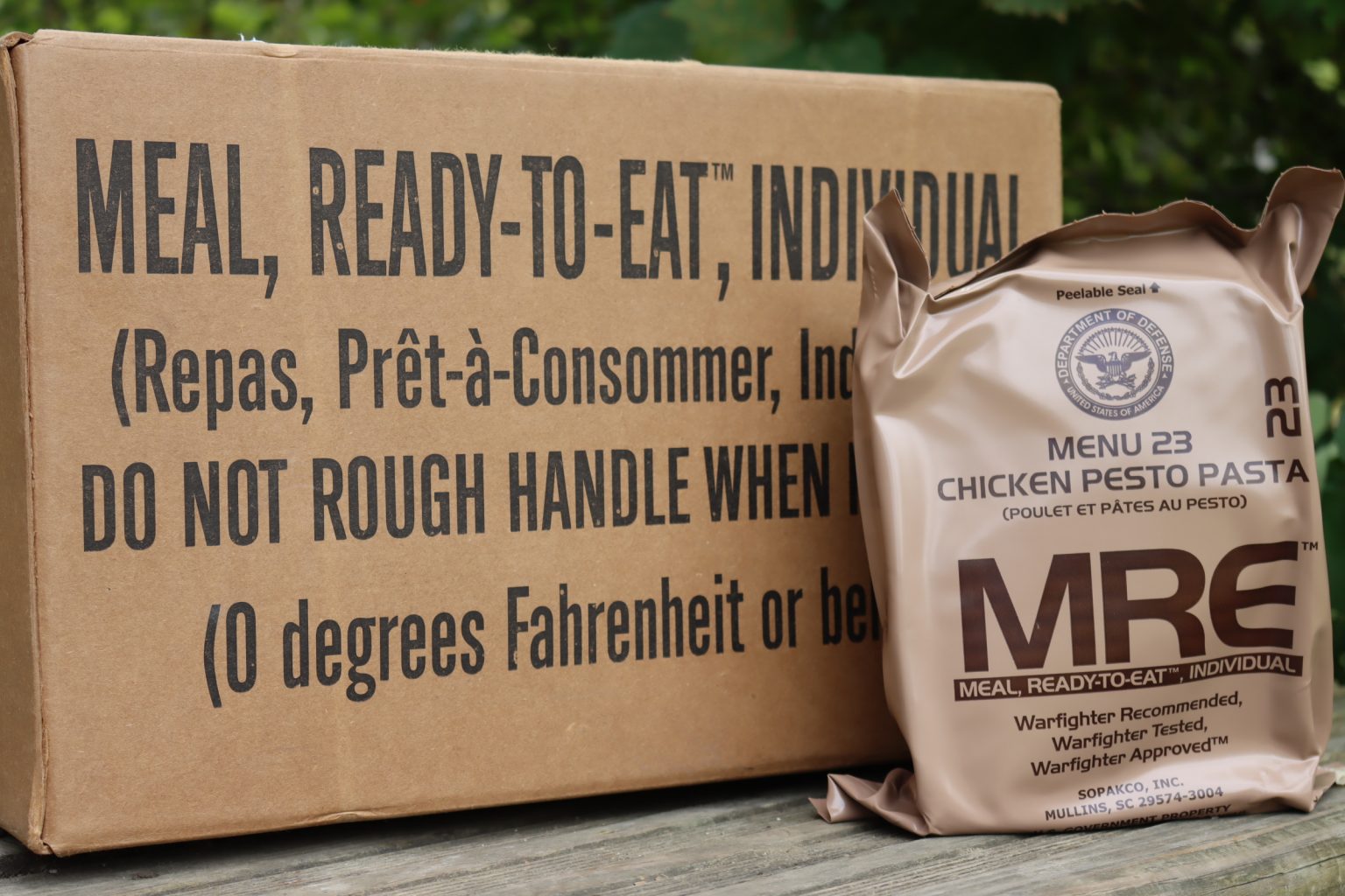 Military MRE Package and Box