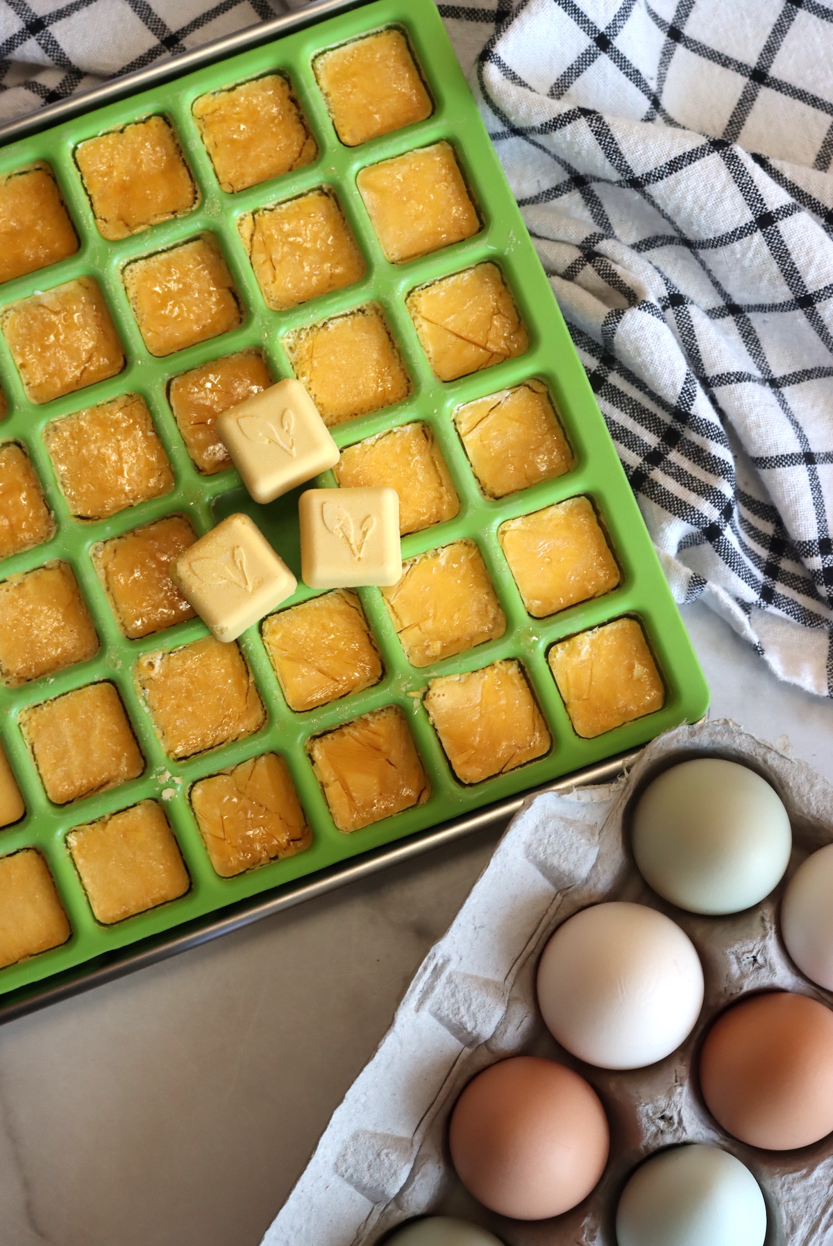 Freeze Dried Eggs in Silicone Trays