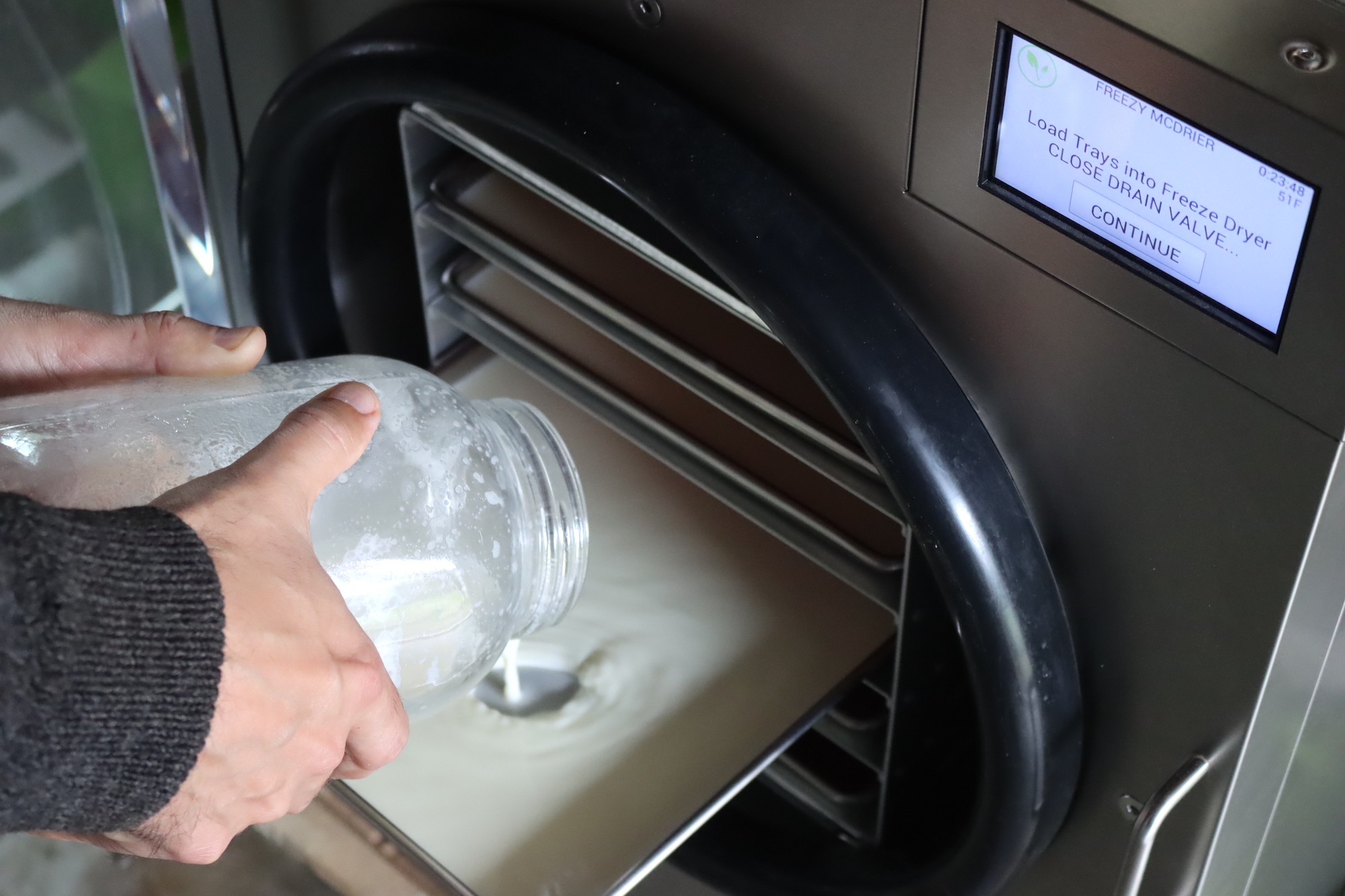 Milk in Freeze Dryer