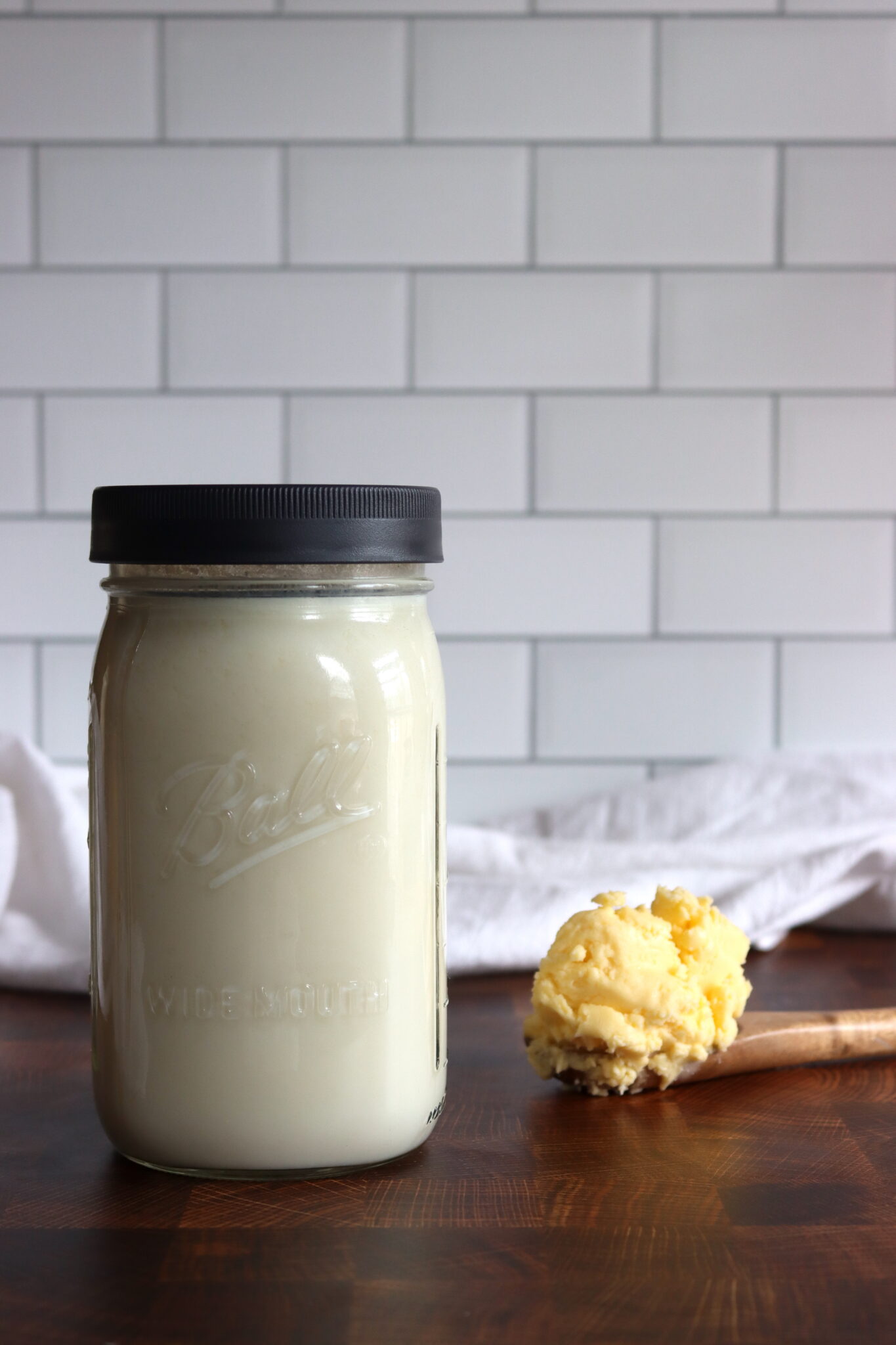 Cultured buttermilk. Two quarts of cream will yield about a quart of buttermilk and 2-ish pounds of finished butter.