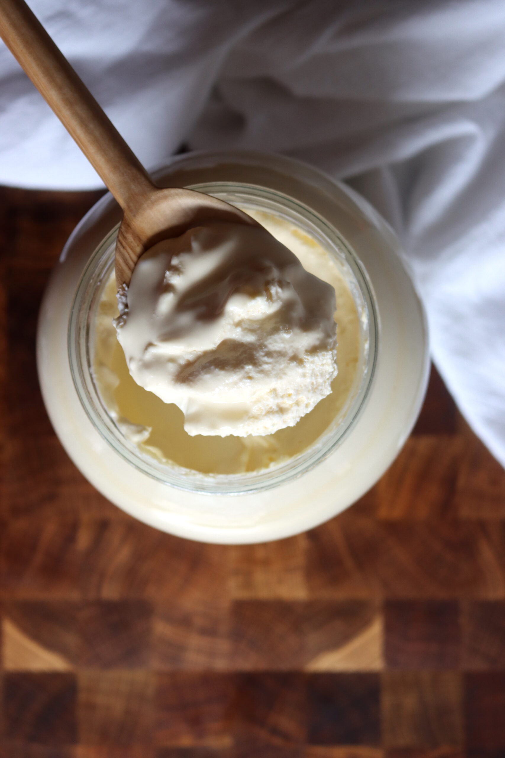 Jar of Homemade Creme Fraiche