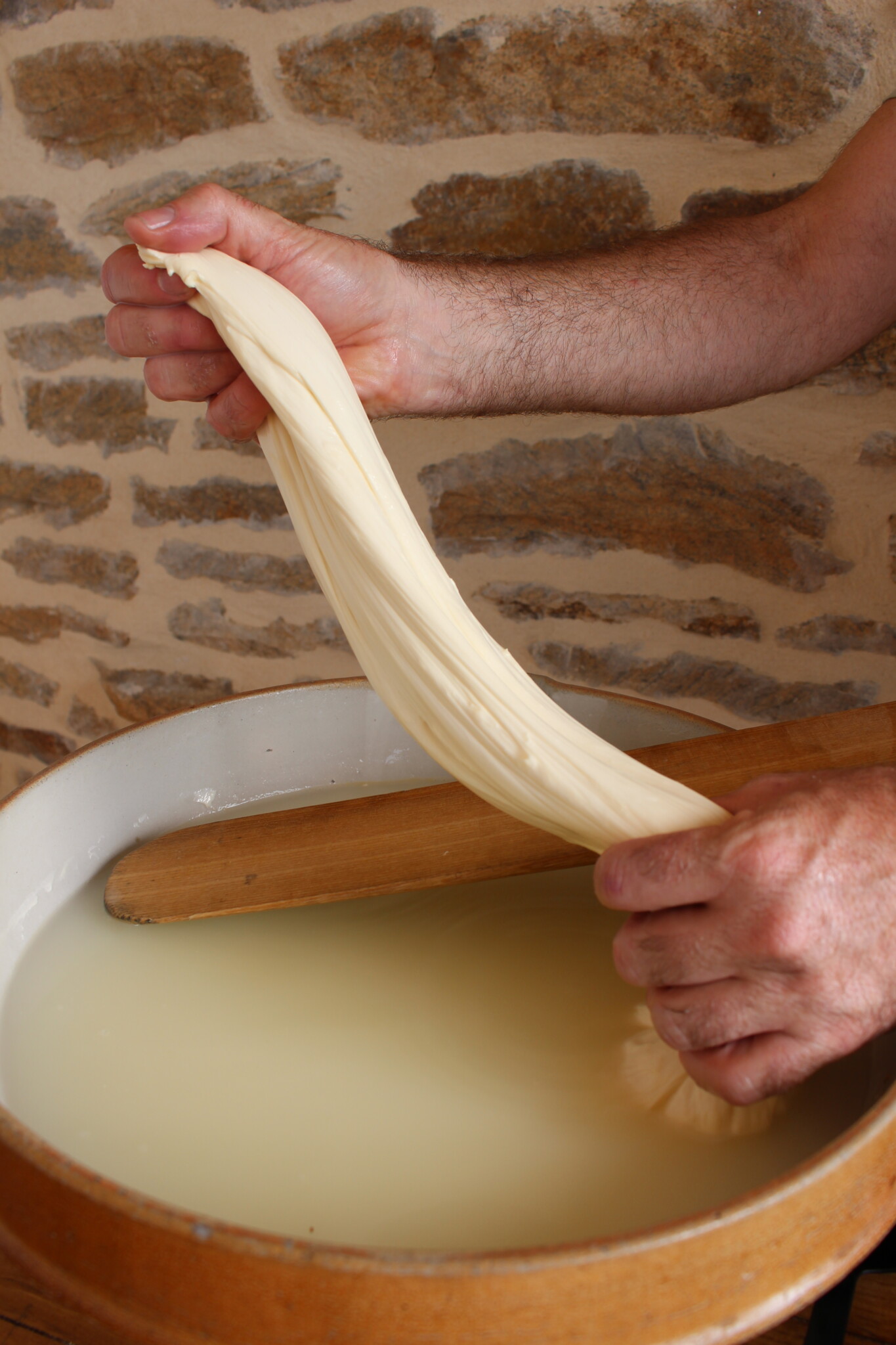 Stretching Cultured Mozzarella