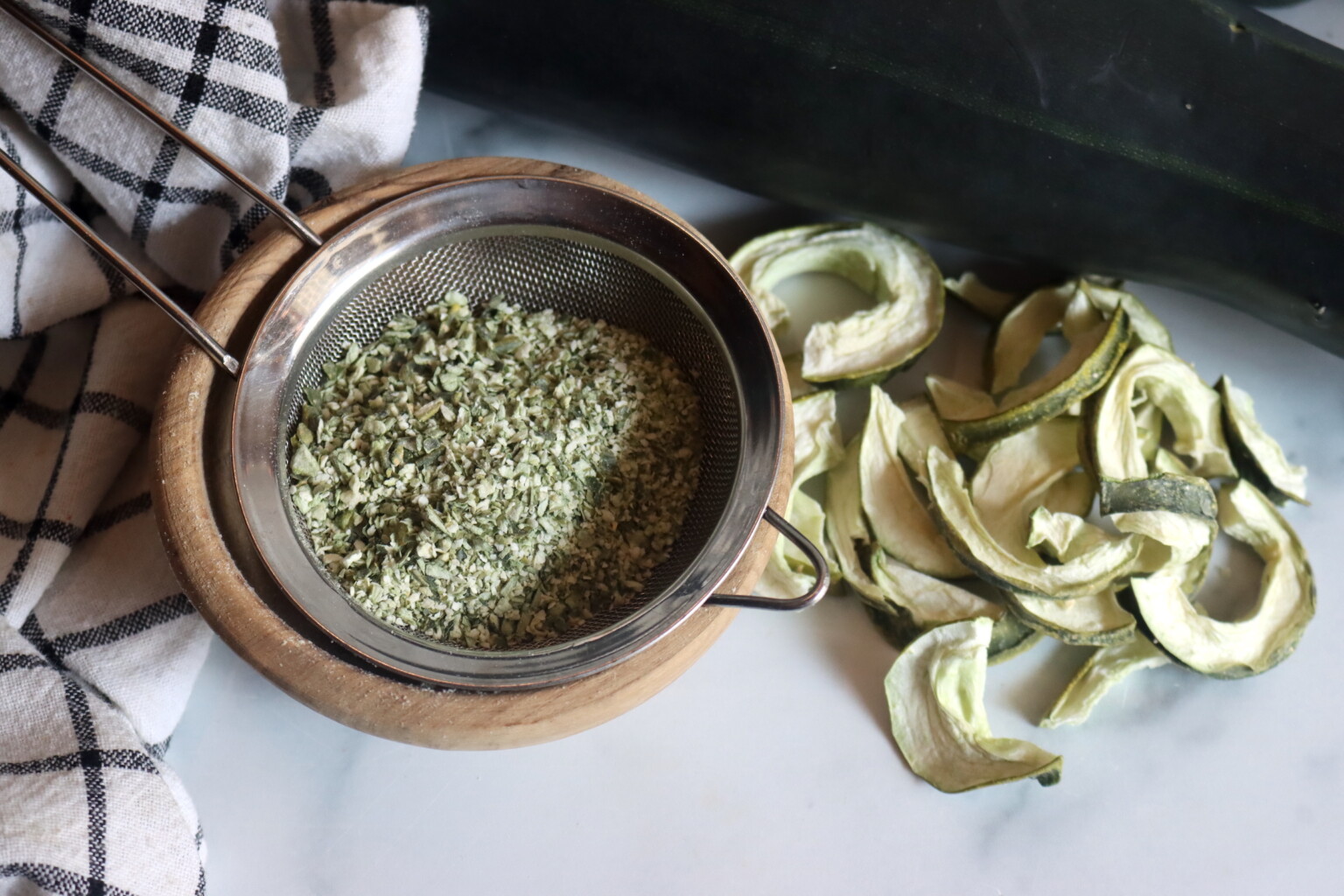 Sifting Zucchini Flour