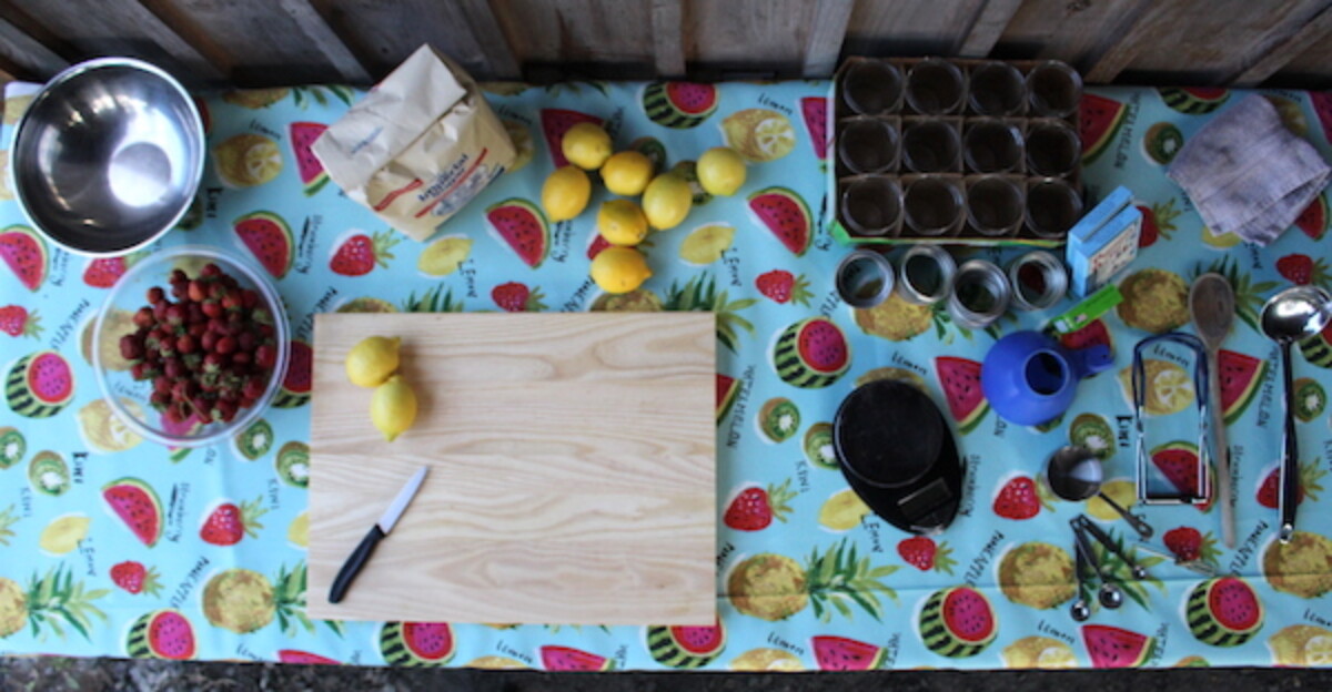 Jam in Outdoor Canning Kitchen