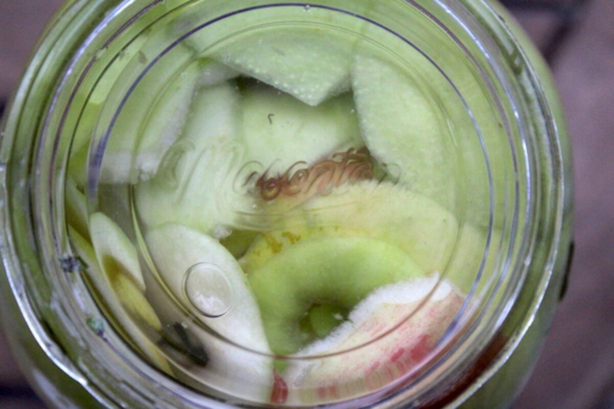 Fermentation Weight on Apple Scrap Vinegar
